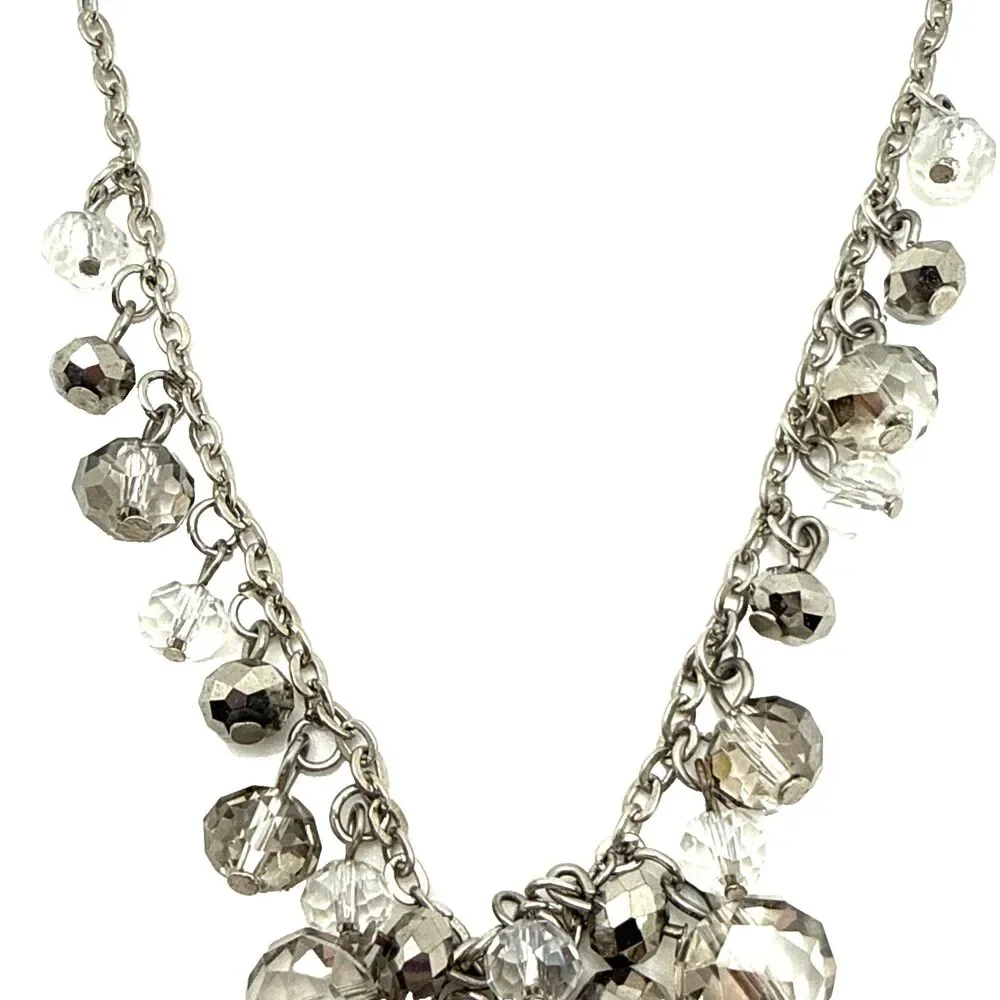 WHITE HOUSE BLACK MARKET Glass Beaded Necklace Cluster Y-Drop Statement 19